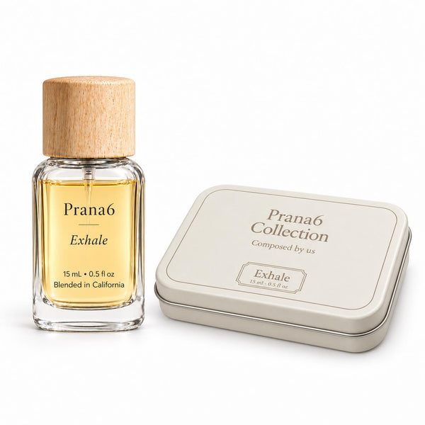 Prana6 Collection Exhale — 15 mL eau de parfum with its tin